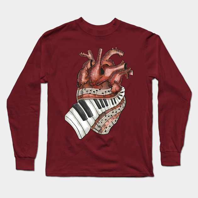 Heart Music Long Sleeve T-Shirt by Derly_Arts